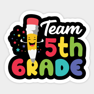 Colorful Team 5th Grade Fifth Grade Squad Sticker